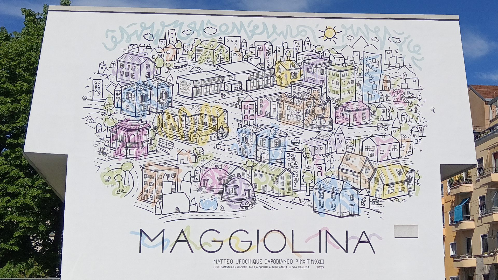 MAGGIOLINA: Un Murale che Unisce Realtà e Immaginazione