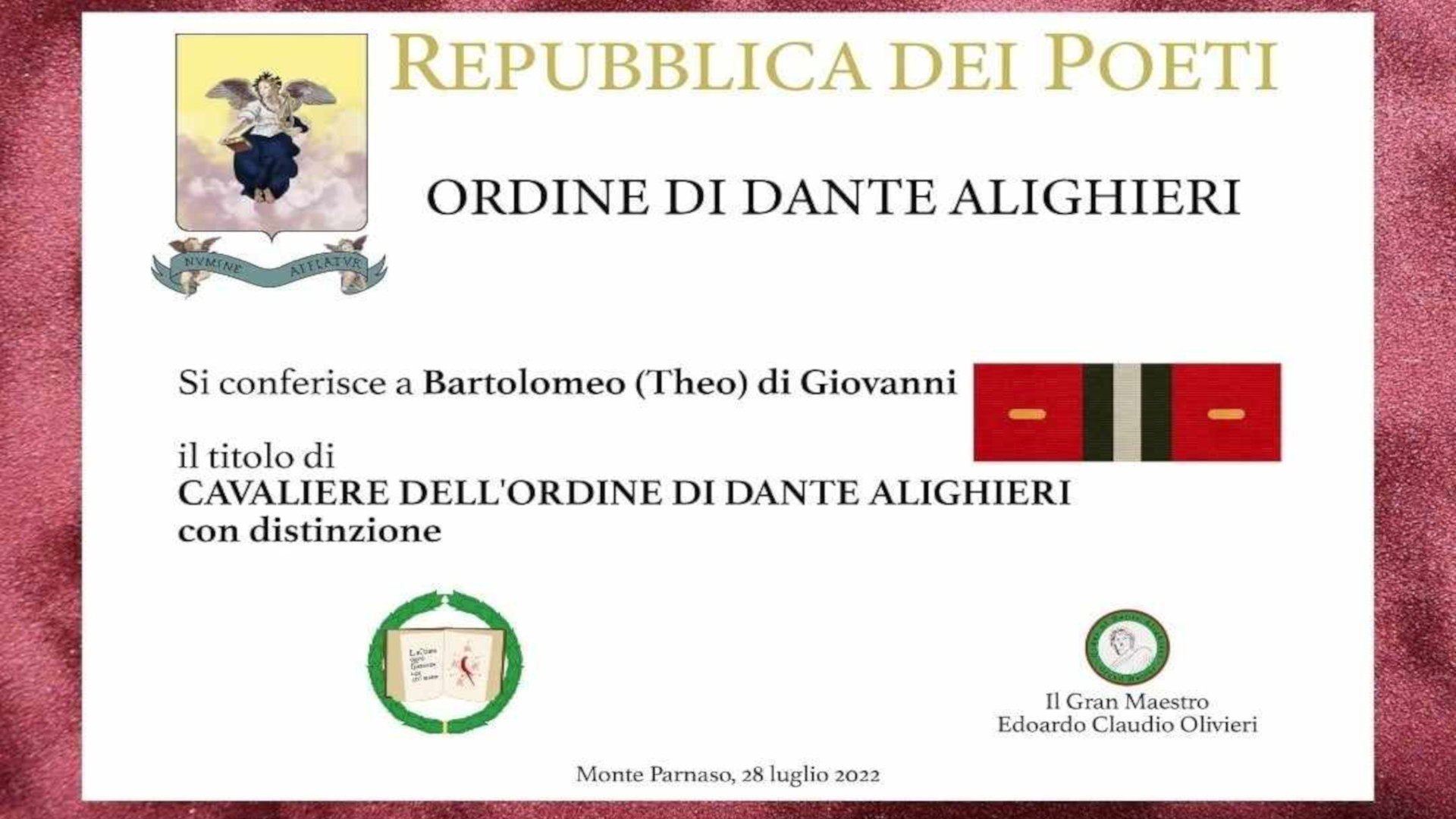 Bartolomeo (Theo) Di Giovanni: lo scrittore si racconta